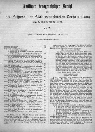 No. 28, 5. November 1891