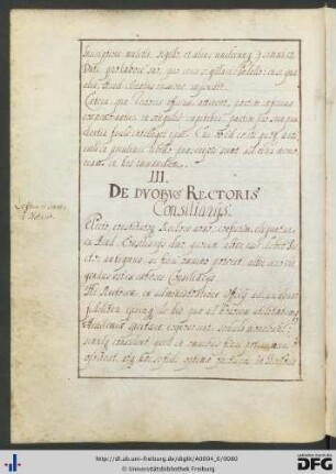 [fol. 37] De duobus rectoris consiliariis