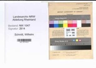 Entnazifizierung Wilhelm Schmitt , geb. 28.09.1907 (Polizeibeamter)