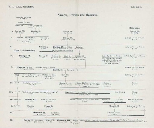 Tafel XVII. Navarra, Orleans und Bourbon