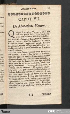 Caput VII. De Mutatione Vocum.