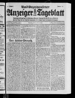Bad Oeynhausener Anzeiger und Tageblatt. 1912-1934