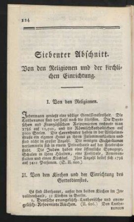 Siebenter Abschnitt. Von den Religionen und der kirchlichen Einrichtung.