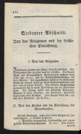Siebenter Abschnitt. Von den Religionen und der kirchlichen Einrichtung.