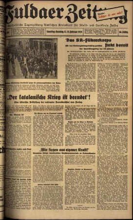 Ausgabe vom Sonntag, den 12. Februar 1939.