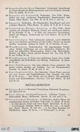 Metallarbeiten (Nr. 168-200)