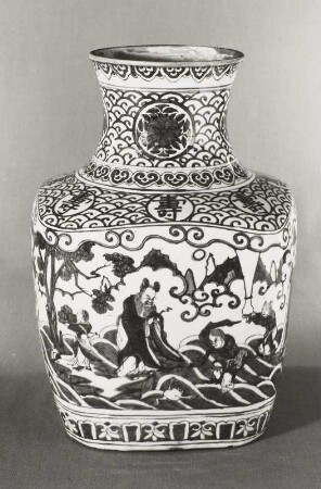 Große Vase, bemalt mit Lao-tse und 8 Unsterblichen