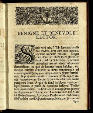 Benigne et benevole lector.