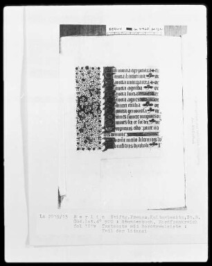 Lateinisches Stundenbuch — Initiälchen und Teilbordüre, Folio 121verso