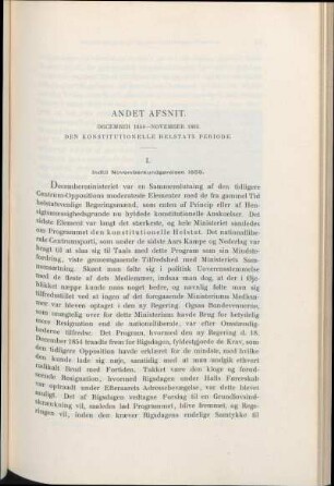 I. Indtil Novemberkundgørelsen 1858.