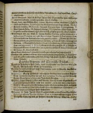 Teutsche Artzeney- und Chymische Bücher.