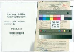 Entnazifizierung Leo Peters , geb. 05.10.1899 (Buchhalter)