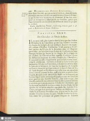 Chapitre XXXV. Des Chevaliers de l'Ordre du Bain