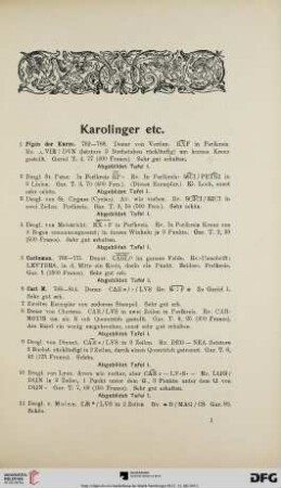 Karolinger etc. (Nr. 1-147)