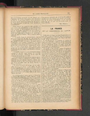 La France. Et le Commerce du Japon.