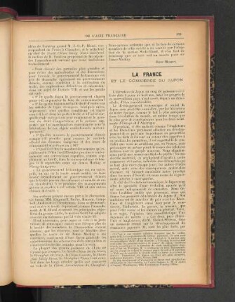 La France. Et le Commerce du Japon.