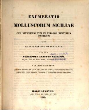 Enumeratio Molluscorum Siciliae Cum Viventium Tum In Tellure Tertiaria Fossilium, Quae In Itinere Suo Observavit. 2