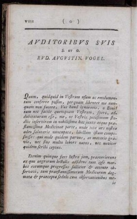 Auditoribus Suis S. Et O. Rud. Augustin. Vogel.