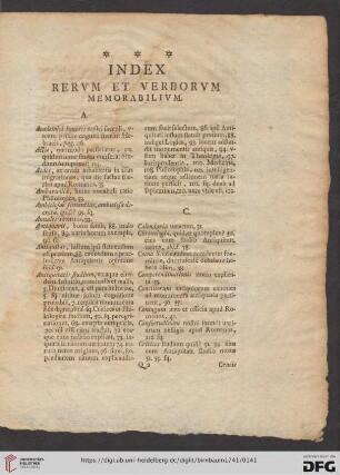 Index rervm et verborvm memorabilivm