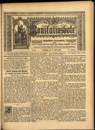 Erste Ausgabe vom Sonntag, den 21. Juni 1908.