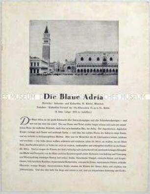 Filmprogramm zu dem deutschen Dokumentarfilm "Die blaue Adria"
