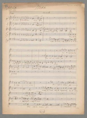 In omni tribulatione nostra, Coro, d-Moll - BSB Mus.ms. 4746-40 : [caption title, center:] Motette [left:] Ant: Lotti // 1667-1740