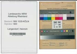 Entnazifizierung Heinrich Langendorf , geb. 04.04.1902 (Bergmann)