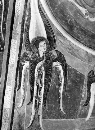 Freskenzyklus : Freskenzyklus (um 1160). Engel. Burgeis, Benediktinerkloster Marienberg, Krypta