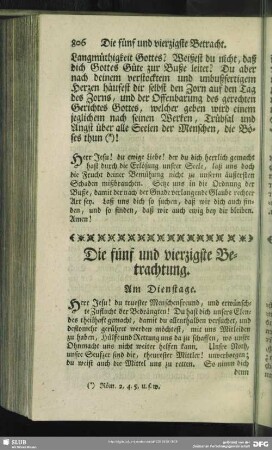Die fünf und vierzigste Betrachtung. Am Dienstage