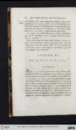 (Lettre XI - XX)