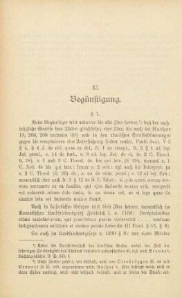 XI. Begünstigung