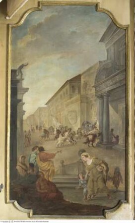Strassenszene mit Reitern