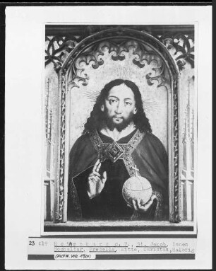 Zwölfbotenaltar, Mittelbild Predella mit Salvatorbildnis