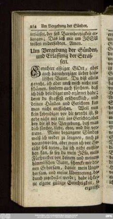 Um Vergebung der Sünden, und Erlassung der Straffen.