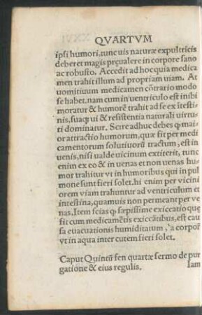 Caput Quintum fen quartae sermo de purgatione & eius regulis.