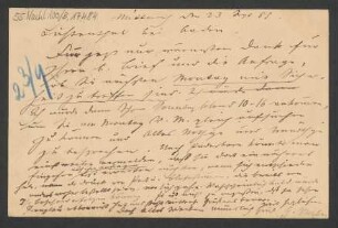 Brief an B. Schott's Söhne : 23.09.1885