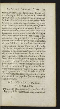 De Similitudine. Cap. XXXIX.