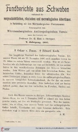† Oskar v. Fraas  † Eduard Koch