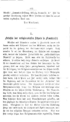 Früchte der religionslosen Schule in Frankreich