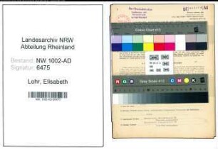 Entnazifizierung Elisabeth Lohr, geb. 08.05.1902 (Verw.Angest.)
