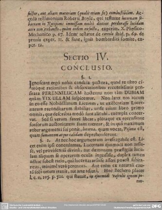 Sectio IV. Conclusio.