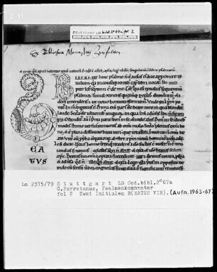 Gilbertus Porretanus, Commentarius in Psalmos 1-75 — Initialen B(eatus vir), Folio 2recto