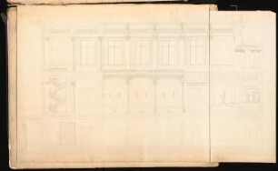Akademie der Wissenschaften, Berlin Schinkelwettbewerb 1854: Längsschnitt; Maßstabsleiste