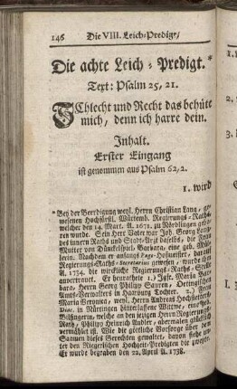 Die achte Leich-Predigt.