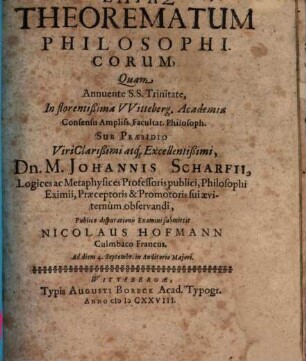 Heptas Theorematum Philosophicorum