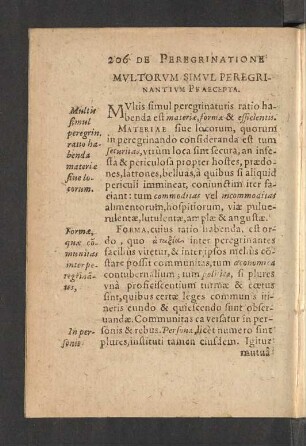 Multorum Simul Peregrinantium Praecepta.