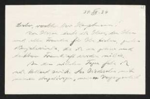 Brief von Rudolf Kayser an Gerhart Hauptmann