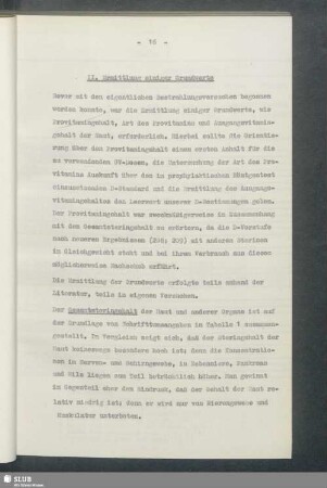 II. Ermittlung einiger Grundwerte
