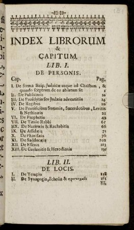 Index Librorum & Capitum.