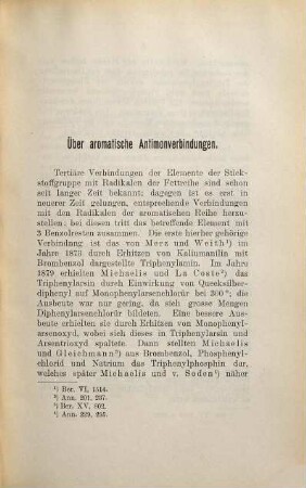 Über aromatische Antimonverbindungen